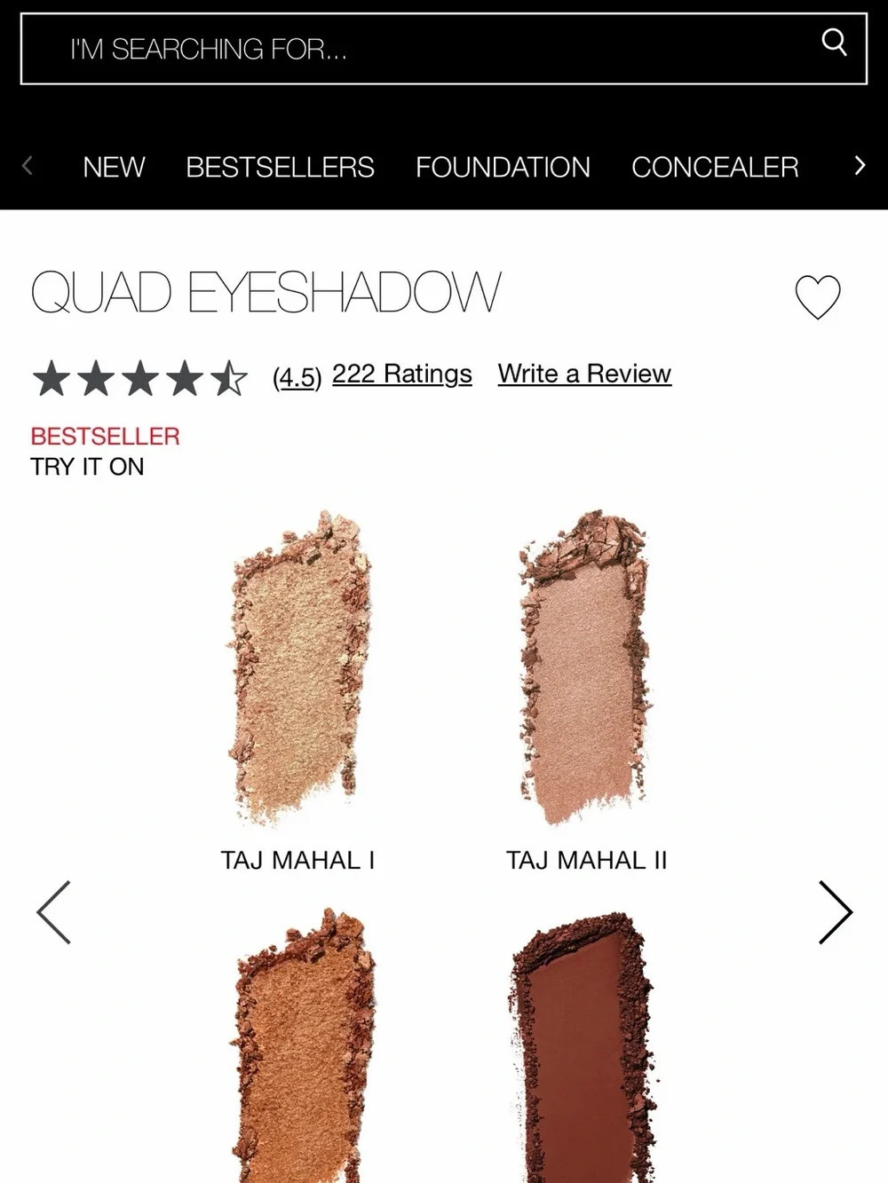 NARS “Taj Mahal” Quad Eyeshadow Palette - Bronzy neutrals - Best Seller!